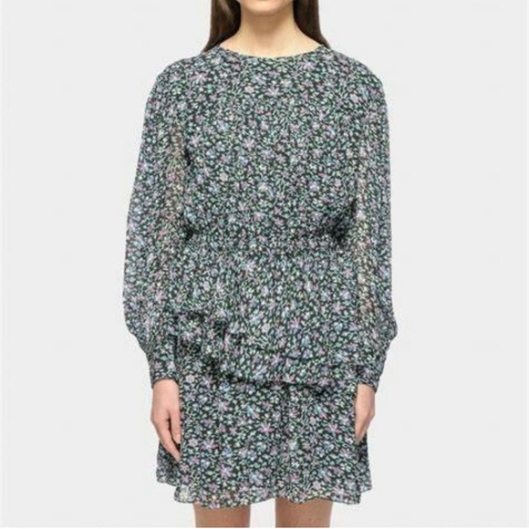 Isabel Marant Etoile Floral Tiered Pleated Multicolor Java Dress 36 - Picture 5 of 12